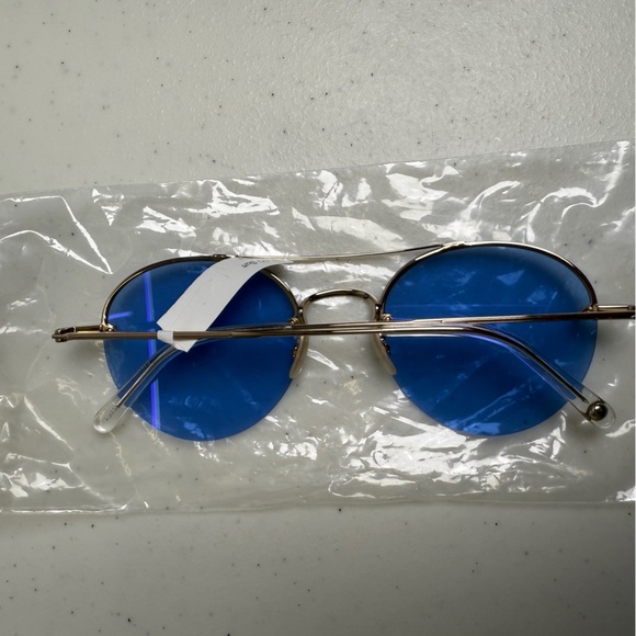 New Garrett Light Blue Lens Sunglasses Beaumont GLCO Round Shape - Picture 4 of 9